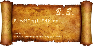 Burányi Sára névjegykártya
