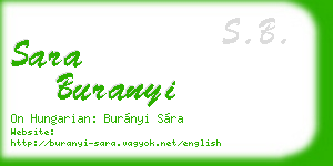 sara buranyi business card